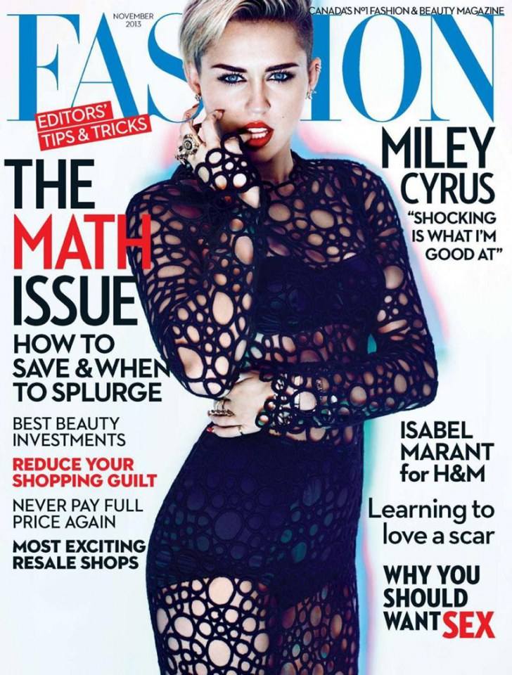Miley Cyrus @ Fashion Magazine November 2013