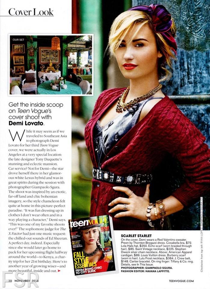 Demi Lovato @ Teen Vogue November&nbsp;2013