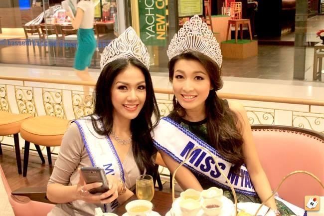 Miss Universe Myanmar With Miss Universe Thailand 2013