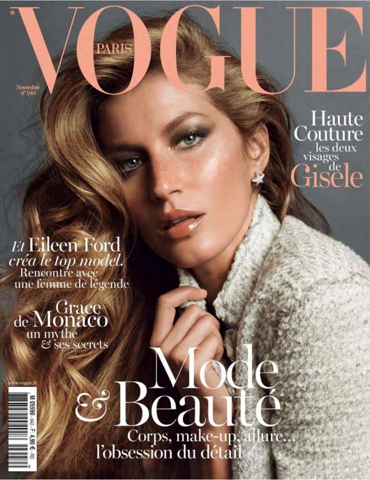 Gisele B&uuml;ndchen @ Vogue Paris November 2013