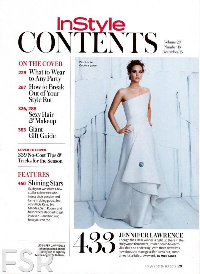 Jennifer Lawrence @ InStyle USA December 2013