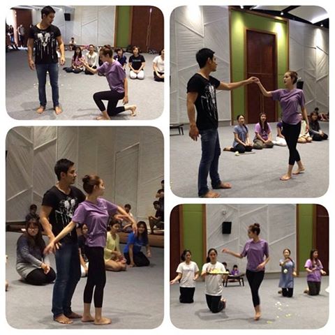 อ๋อม-ขวัญ ซ้อมละครเวที "มหาชาติ มหาบุรุษ"
