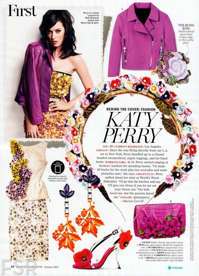 Katy Perry @ Marie Claire USA January 2014