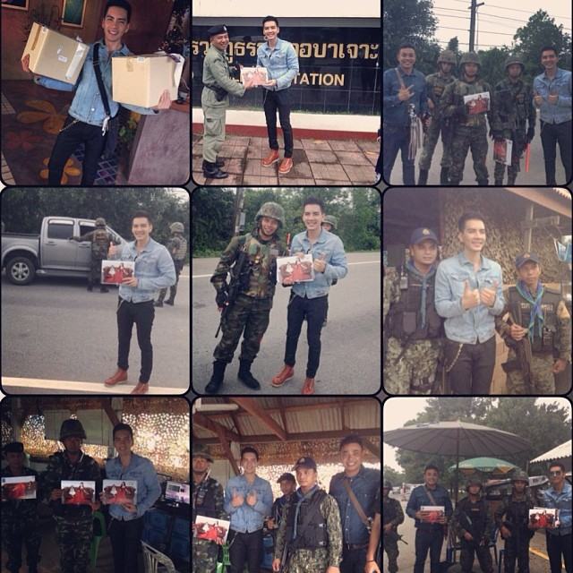 นิว วงศกร ลงใต้แจกปฎิทินปีใหม่ให้พี่ๆเหล่าทหาร