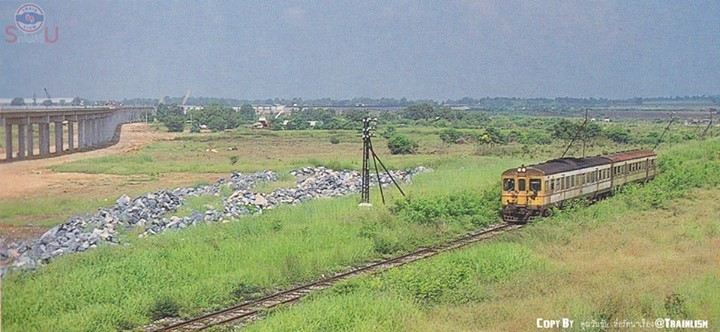 ทางรถไฟก่อนสร้างเขื่อนป่าสัก พ.ศ. 2541
