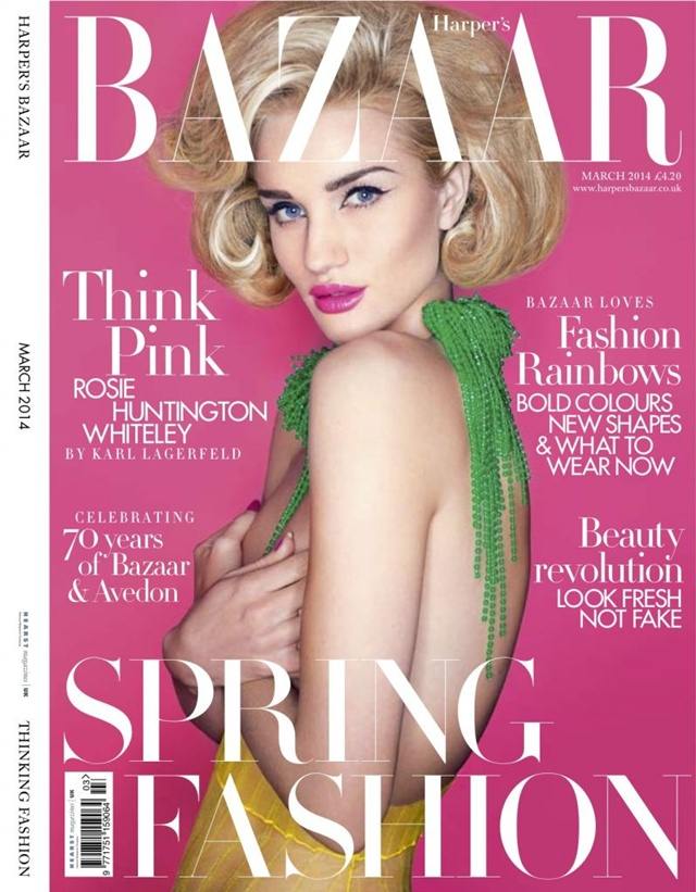 Rosie Huntington-Whiteley @ Harper's Bazaar UK March 2014