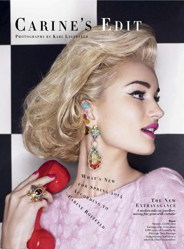 Rosie Huntington-Whiteley @ Harper's Bazaar UK March 2014