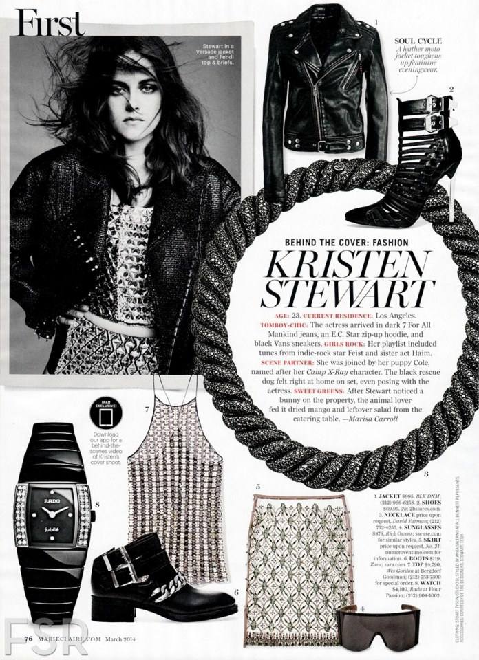 Kristen Stewart @ Marie Claire USA March 2014