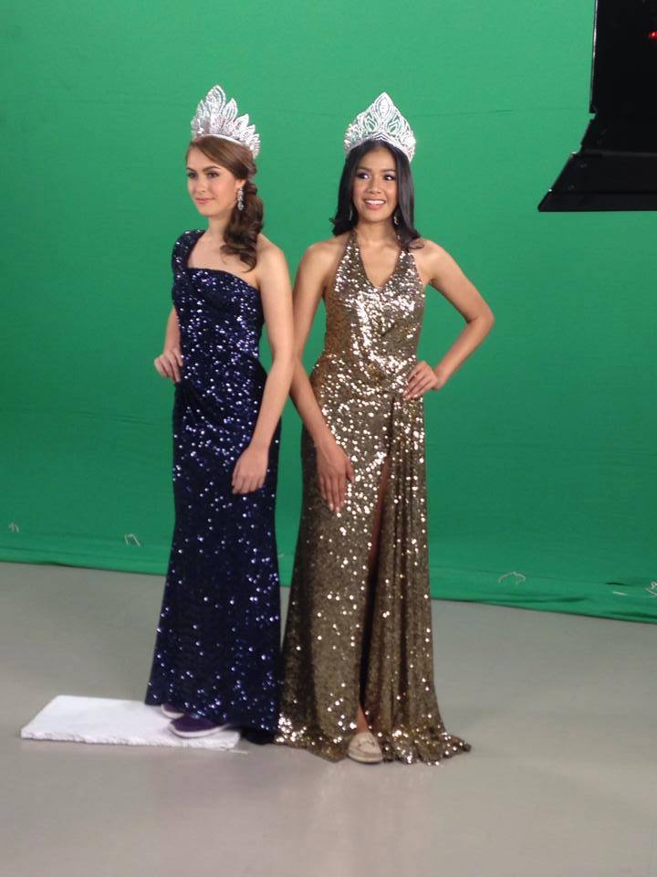 ภาพเบื้องหลัง น้องริด้า และลิต้า ระหว่างการถ่ายทำ spot โปรโมท MUT 2014 ค่ะ