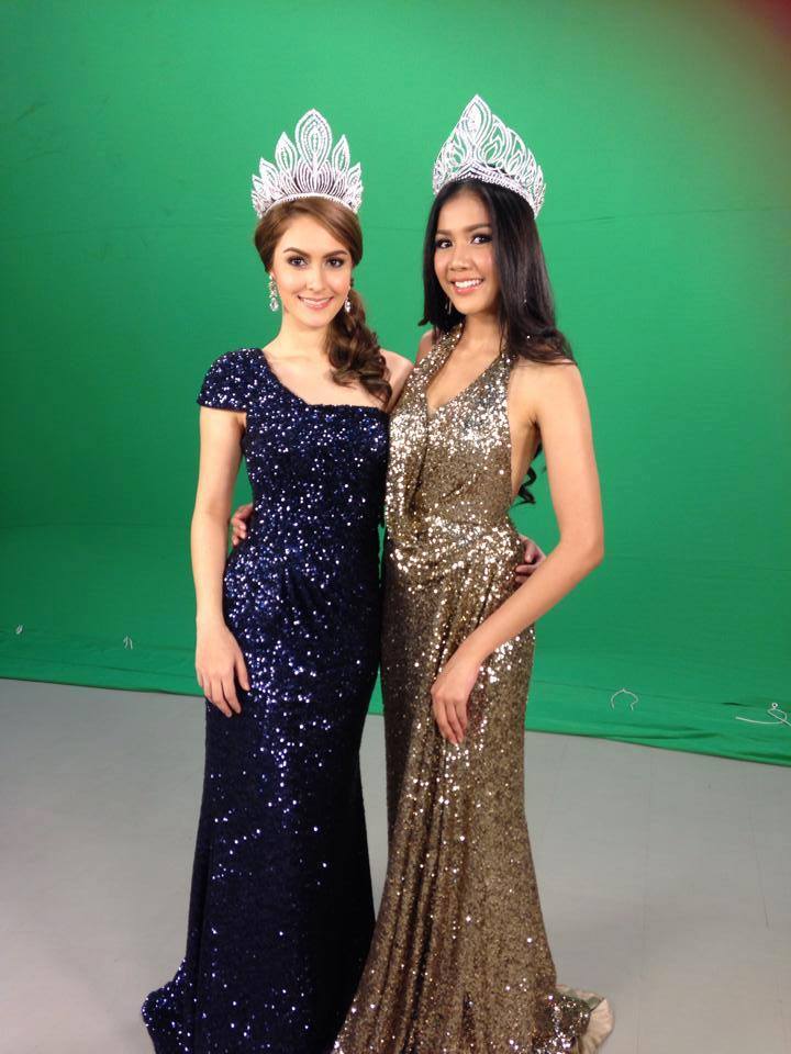 ภาพเบื้องหลัง น้องริด้า และลิต้า ระหว่างการถ่ายทำ spot โปรโมท MUT 2014 ค่ะ