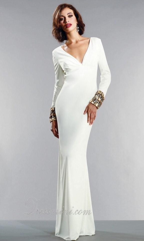 ชุดราตรีสีขาว White Gvening Gowns 4