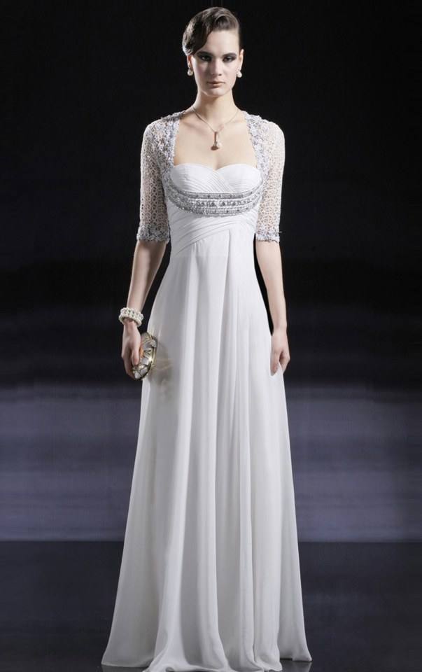 ชุดราตรีสีขาว White Gvening Gowns 4
