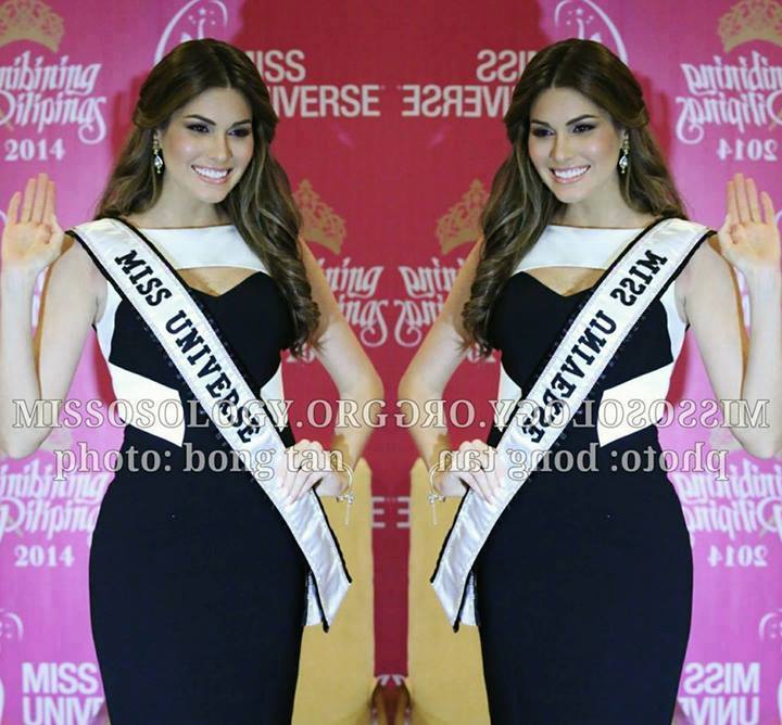 แฟนนางงามฟิลิปปินส์ ผูกเนกไทรูป Miss Universe ขอลายเซนนางงามตัวจริง