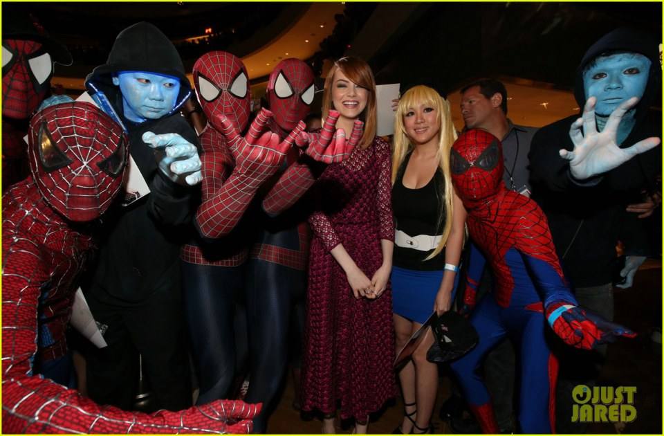 Emma Stone & Andrew Garfield Hang with Adorable Little Spider-Man at Fan Event!