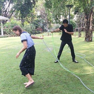 ภาพ.. จุ๋ย กับ พุฒ ในกองละคร ฝันเฟื่อง
