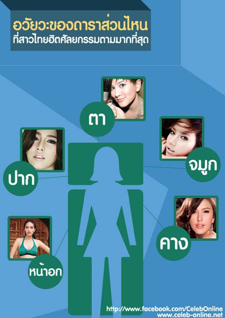 วัยวะส่วนใด! ของดาราคนไหน? สาวไทยออเดอร์ทำศัลย์เลียนแบบมากที่สุด