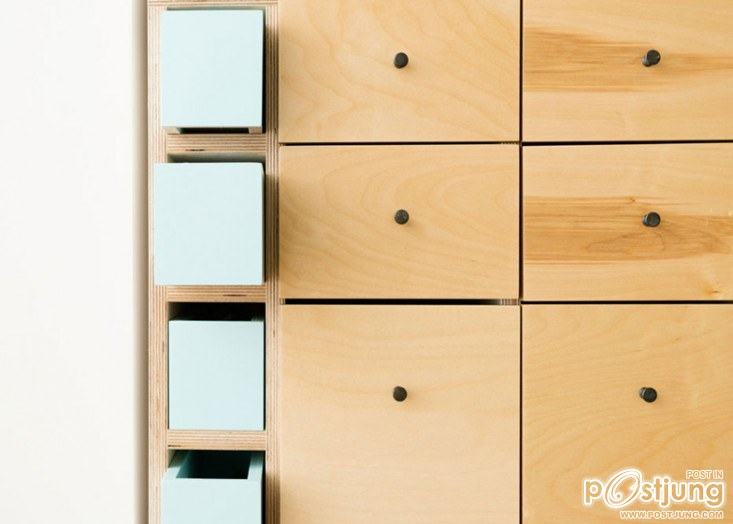 An Organizer's Dream: An Art Studio with Color-Coded Built-In Storage by Meredith Swinehart
