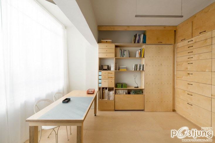 An Organizer's Dream: An Art Studio with Color-Coded Built-In Storage by Meredith Swinehart