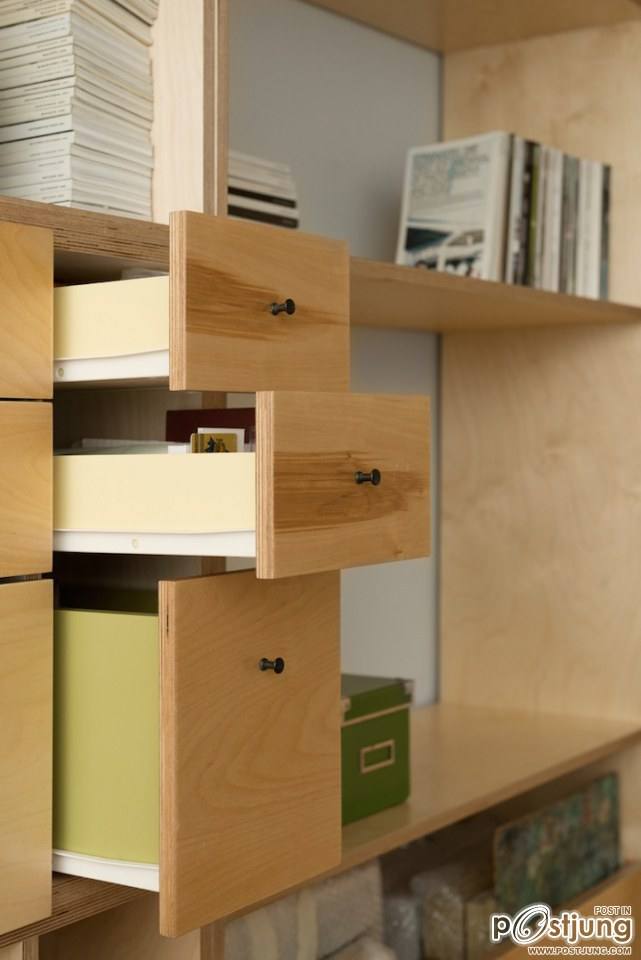 An Organizer's Dream: An Art Studio with Color-Coded Built-In Storage by Meredith Swinehart