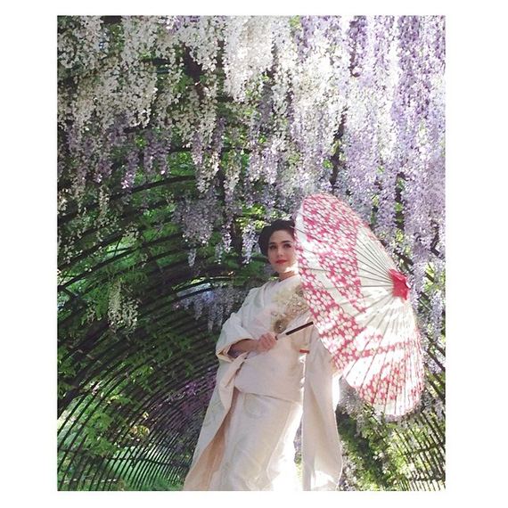 กลกิโมโน เปิดกล้อง พี่เบิร์ด-ชมพู่ ประเดิมฉากแรกที่อุโมงค์ดอกไม้