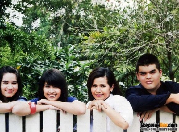 น้องเจมี่ จอมภักดิ์, น้องจีน จิรชยา ลูกสาวคุณนก จริยา แอนโฟเน่  รูปนี้มีแถมลูกชายคนโต น้องเจมส์ จิรา