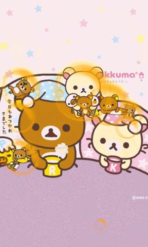Rilakkuma iphone+android-Wallpapers-Backgrounds ภาพพื้นหลัง พักหน้าจอ No.4
