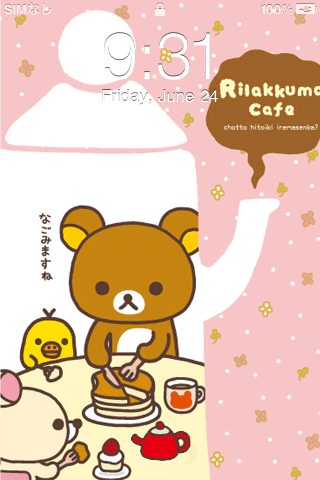 Rilakkuma iphone+android-Wallpapers-Backgrounds ภาพพื้นหลัง พักหน้าจอ No.4