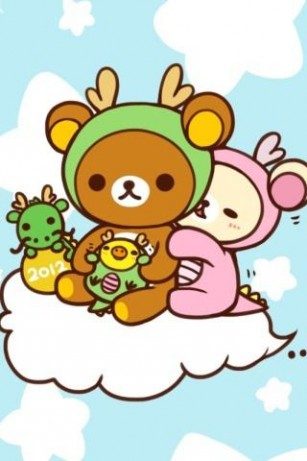 Rilakkuma iphone+android-Wallpapers-Backgrounds ภาพพื้นหลัง พักหน้าจอ No.4