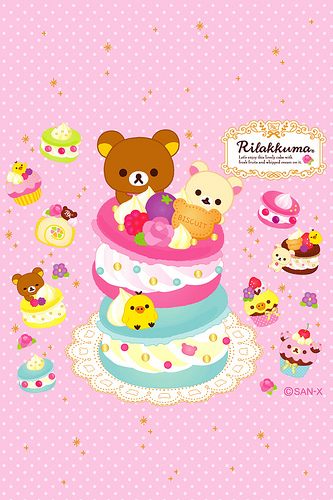 Rilakkuma iphone+android-Wallpapers-Backgrounds ภาพพื้นหลัง พักหน้าจอ No.4
