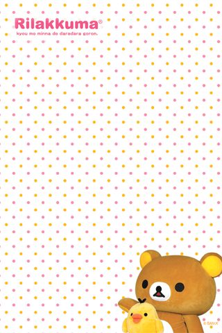 Rilakkuma iphone+android-Wallpapers-Backgrounds ภาพพื้นหลัง พักหน้าจอ No.4