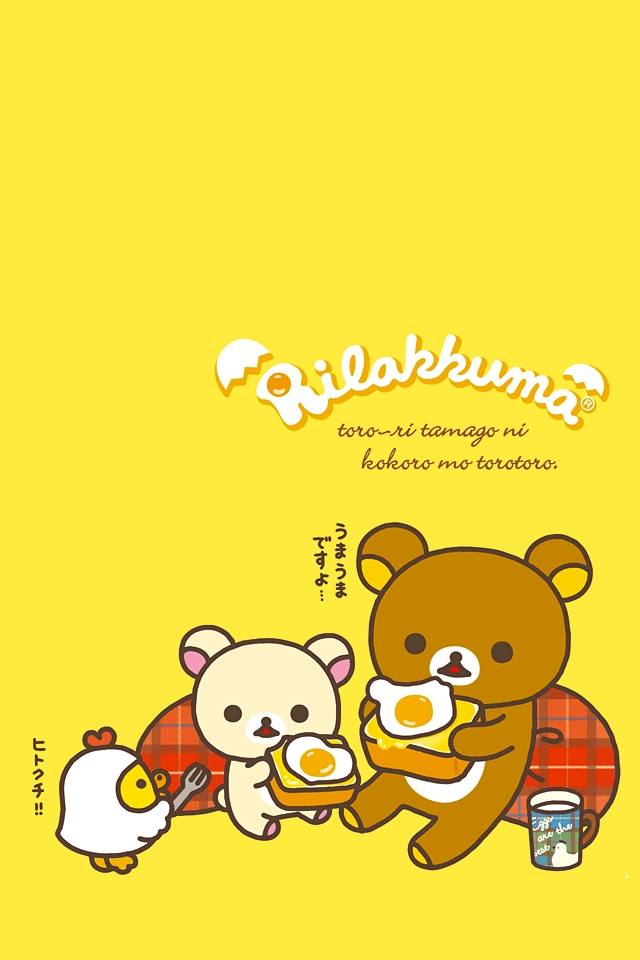 Rilakkuma iphone+android-Wallpapers-Backgrounds ภาพพื้นหลัง พักหน้าจอ No.5