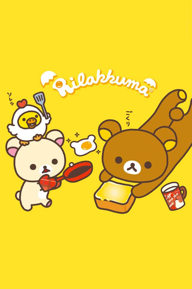 Rilakkuma iphone+android-Wallpapers-Backgrounds ภาพพื้นหลัง พักหน้าจอ No.5