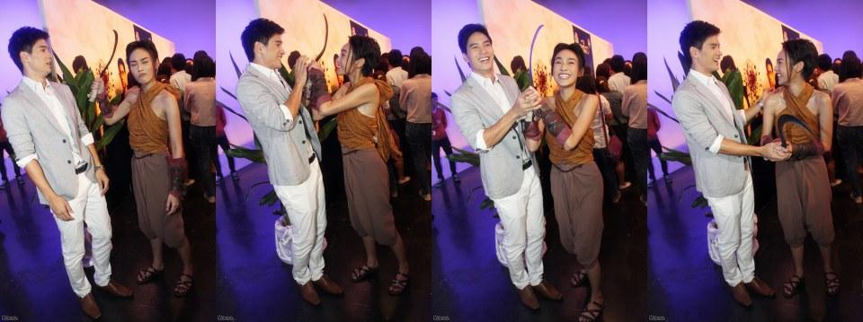 อ๋อม ปุ๊กลุ๊ก ไมค์ นาว ในงานบวงสรวงอตีตา