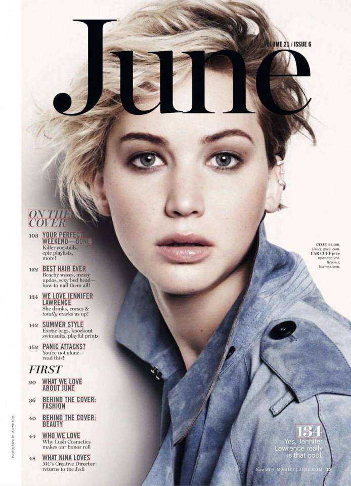 Jennifer Lawrence @ Marie Claire US June 2014