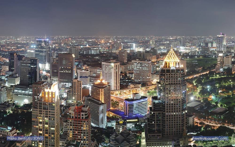 Bangkok-At-Night-Thailand -HD-Wallpapers-Backgrounds ภาพพื้นหลัง พักหน้าจอ No.5