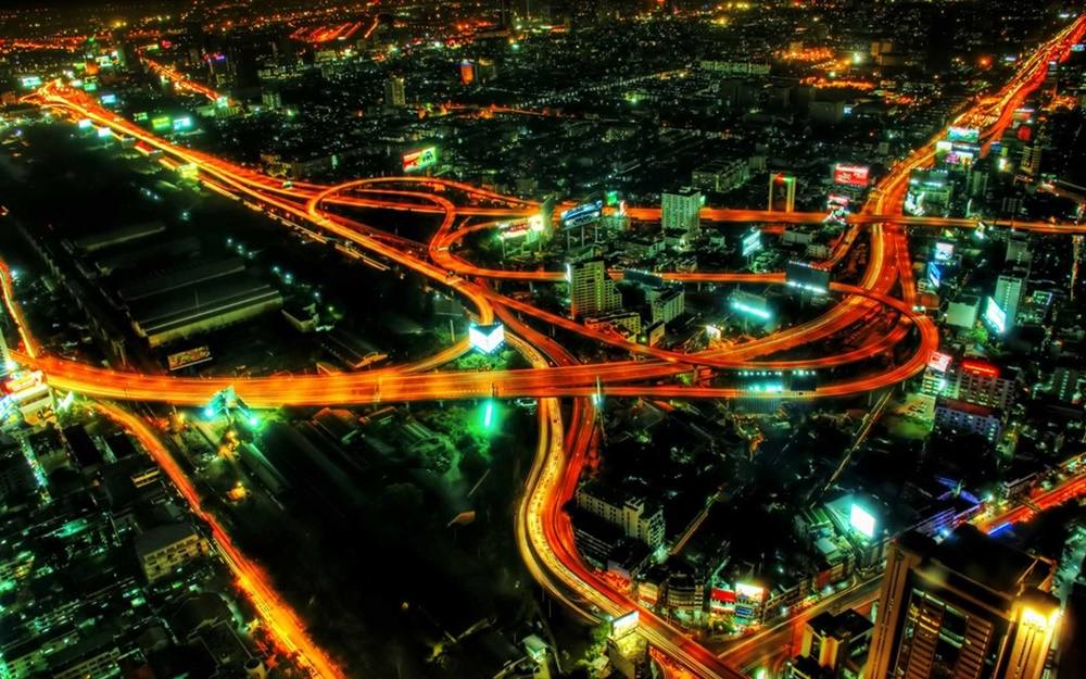 Bangkok-At-Night-Thailand -HD-Wallpapers-Backgrounds ภาพพื้นหลัง พักหน้าจอ No.5