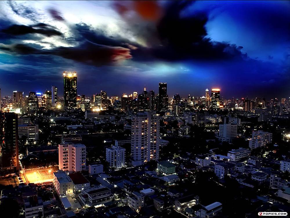 Bangkok-At-Night-Thailand -HD-Wallpapers-Backgrounds ภาพพื้นหลัง พักหน้าจอ No.7