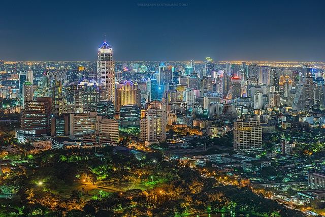 Bangkok-Night & Skyline-Thailand -HD-Wallpapers-Backgrounds ภาพพื้นหลัง พักหน้าจอ No.8