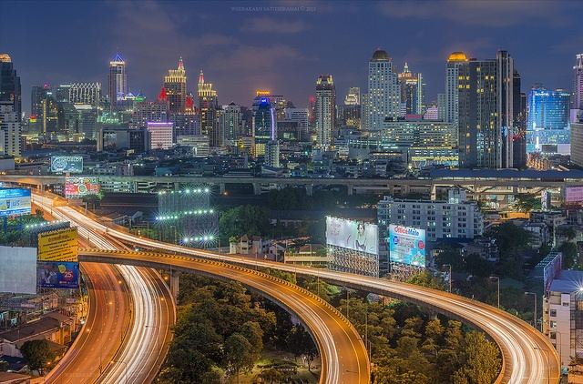 Bangkok - Skyline-Thailand -HD-Wallpapers-Backgrounds ภาพพื้นหลัง พักหน้าจอ No.9
