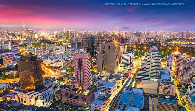 Bangkok - Skyline-Thailand -HD-Wallpapers-Backgrounds ภาพพื้นหลัง พักหน้าจอ No.10