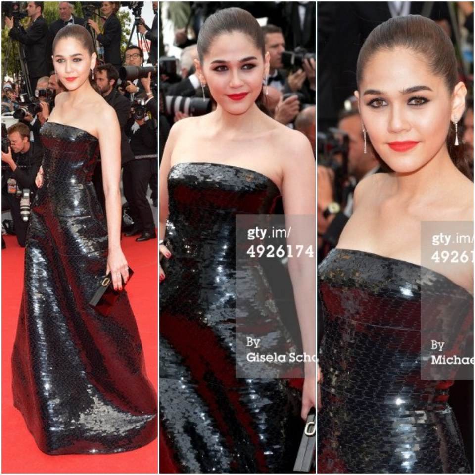 สวยสะพรืงสู้แสงแฟต!! ชมพู่ อารยา อวดโฉมเดินพรมแดงเมืองคานส์ Chompoo Araya in cannes film festival 2014