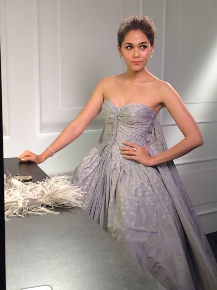 Araya A. Hargate on Cannes Film Festival Red Carpet wearing Zac Posen Resort 2014
