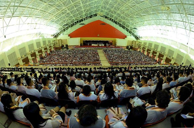 บรรยากาศในหอประชุม วันซ้อมรับพระราชทานปริญญาบัตร