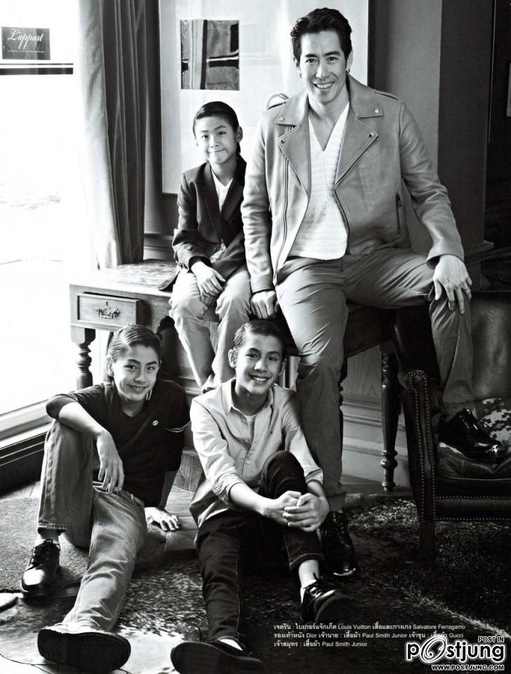 เจ เจตริน , ปิ่น เก็จมณี พร้อมลูกชายสุดหล่อทั้ง 3 คน เจ้านาย เจ้าขุน และเจ้าสมุทร @ LIPS Magazine