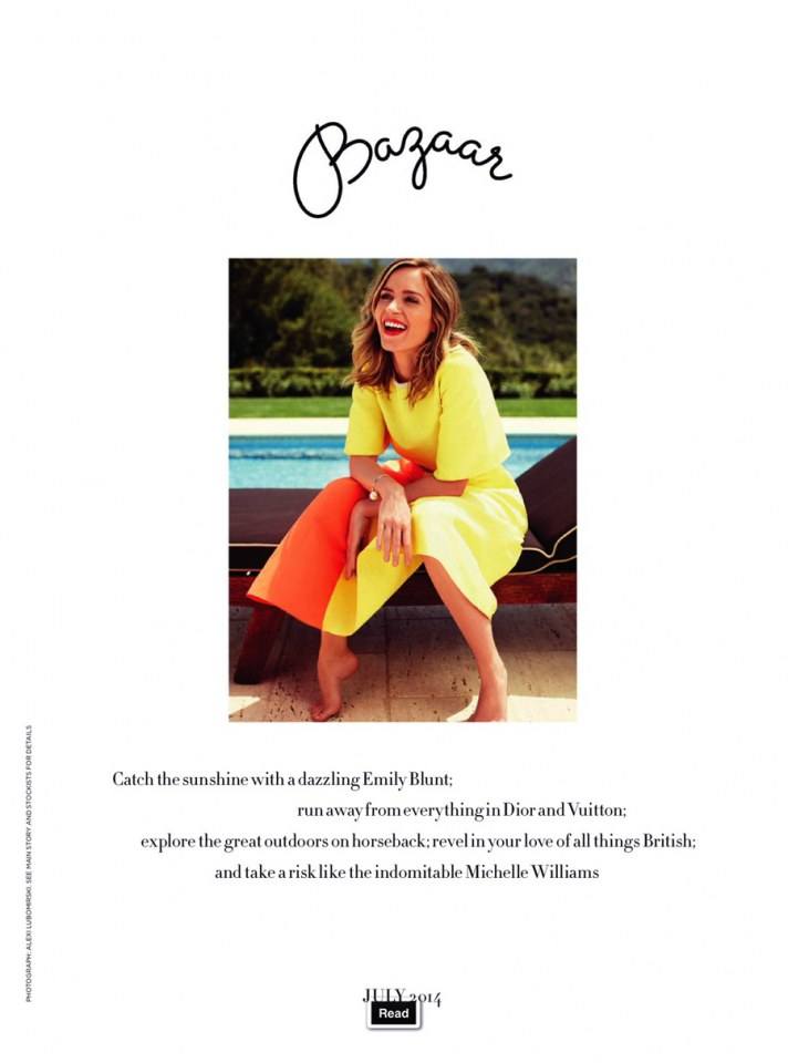 Emily Blunt @ Harper&rsquo;s Bazaar UK July 2014