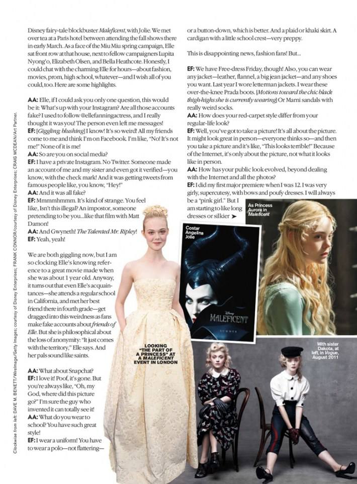 Elle Fanning @ Teen Vogue June/July 2014
