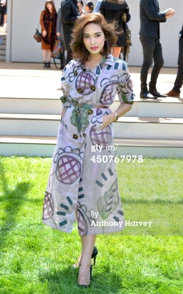 พลอย เฌอมาลย์ สวย เริศ เจิด @ Burberry Prorsum Spring 2015 Menswear Front Row