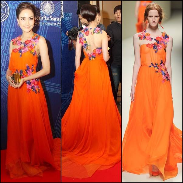 แต้ว ณฐพร ในชุดจากแบรนด์ Alberta Ferretti