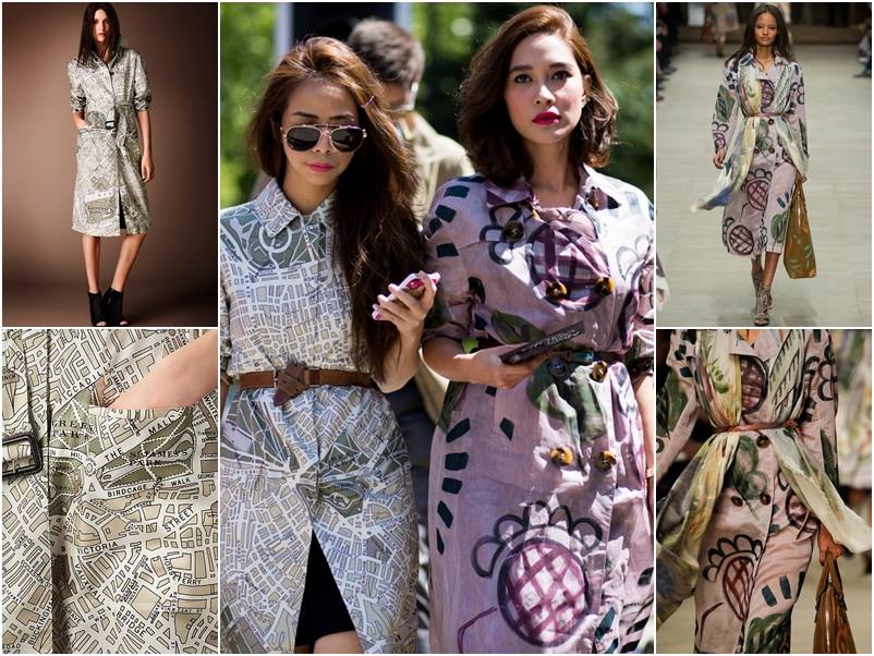 พลอย ชวพร และ พลอย เฌอมาลย์ ในชุดจากแบรนด์ Burberry Prorsum