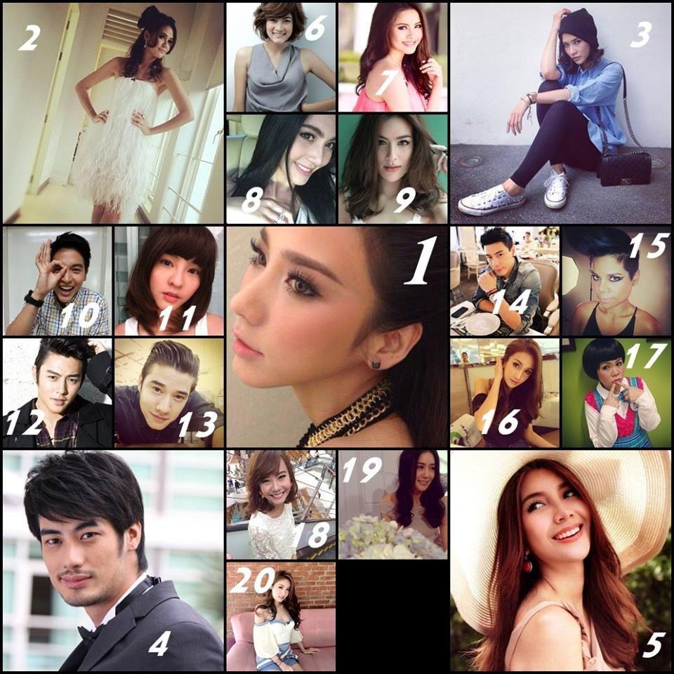 "TOP 20 Thai celebs on instagram ดารา ที่มียอดติดตามมากที่สุด อั้มคนสวยก็ยังครองตำแหน่ง จากdaradaily